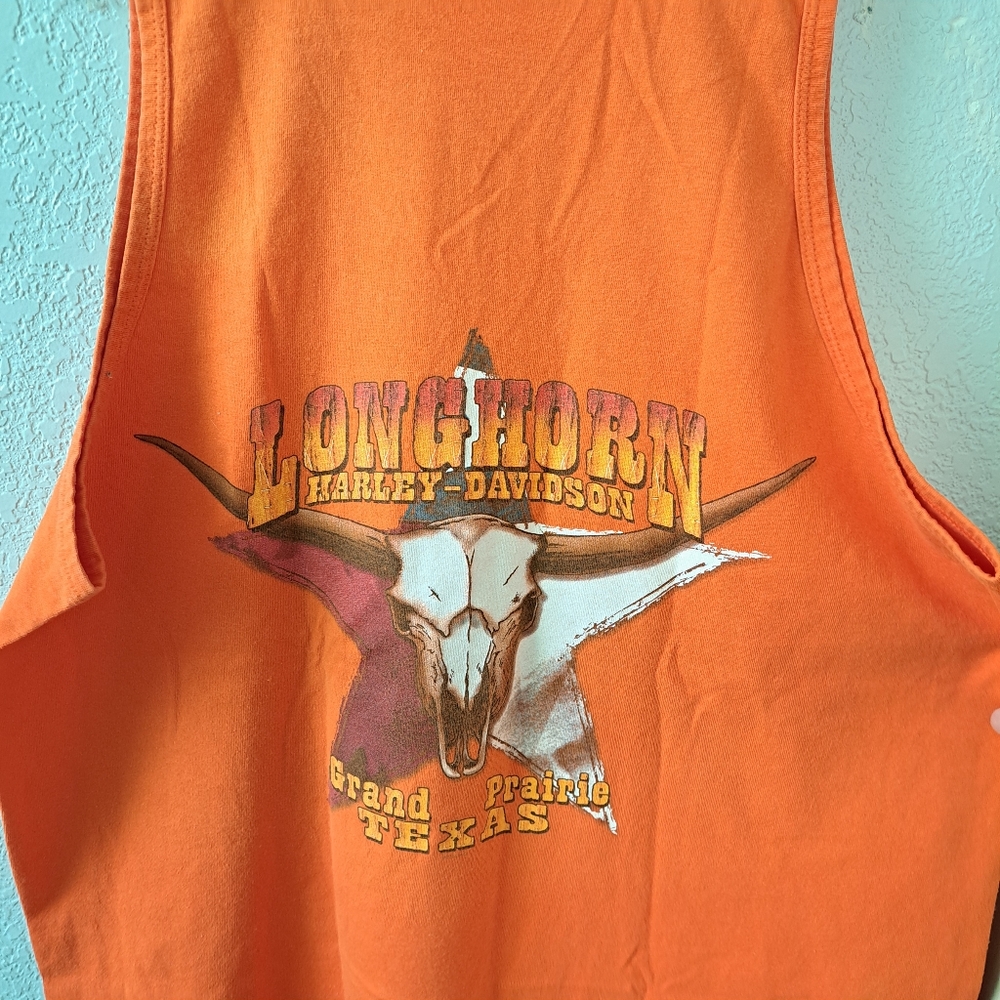 Harley-Davidson Bold Orange Sleeveless Top - Picture 3 of 4